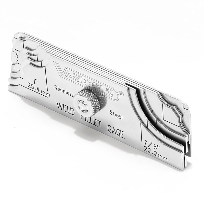 VASTOOLS Fillet Weld Gauge,Stainless Steel 3.2mm-25.4mm 1/8''-1'',Permanently Etched Markings and Thickness for Professional Welders - Image 4